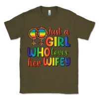 Army Green Just A Girl Who Loves Her Wifey Classic Tee - BundleAndBundleShop