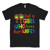 Black Just A Girl Who Loves Her Wifey Classic Tee - BundleAndBundleShop
