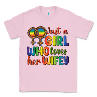 Bubblegum Pink Just A Girl Who Loves Her Wifey Classic Tee - BundleAndBundleShop
