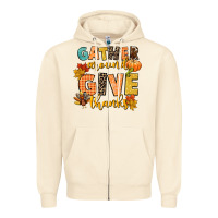 Sandshell gather around and give thanks Zipper Hoodie - CowGirlArtShop