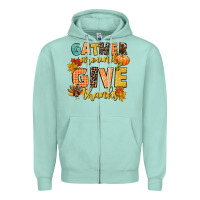 Seafoam gather around and give thanks Zipper Hoodie - CowGirlArtShop