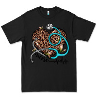 Black nurse leopard heart Premium Tee - JahusDesignShop