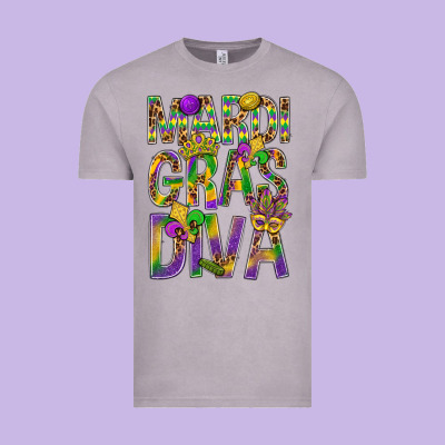 Mardi Gras Diva Vintage Tee Designed By Bundleandbundleshop