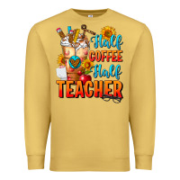 Antique Gold Half Coffee Half Teacher Premium Sweatshirt - FaDigitalArtStudio
