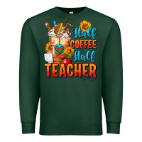 Sports Green Half Coffee Half Teacher Premium Sweatshirt - FaDigitalArtStudio