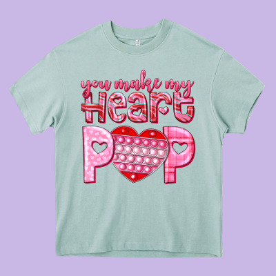 You Make My Heart Pop Heavy Core Tee Designed By Nancycooperartshop
