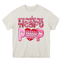 Cream you make my heart pop Heavy Core Tee - NancyCooperArtShop