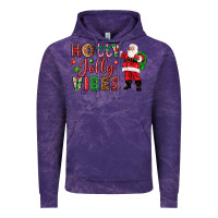 Cloud Purple Holly Jolly vibes Christmas with Santa Vintage Hoodie - NancyCooperArtShop