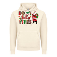 Vintage Artic Holly Jolly vibes Christmas with Santa Vintage Hoodie - NancyCooperArtShop