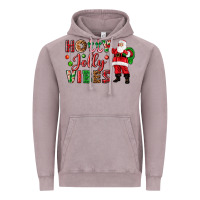 Vintage Zinc Holly Jolly vibes Christmas with Santa Vintage Hoodie - NancyCooperArtShop