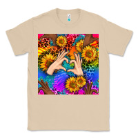 Mushroom Heart And Sunflowers With Neon Leopard Patterns Classic Tee - BundleAndBundleShop