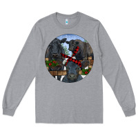 Heather Grey Black Angus Family Long Sleeve Tee - RanaPortraitStore