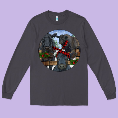 Black Angus Family Long Sleeve Tee Designed By Ranaportraitstore