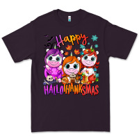 Plum Happy Hallothanksmas unicorns Premium Tee - NancyCooperArtShop