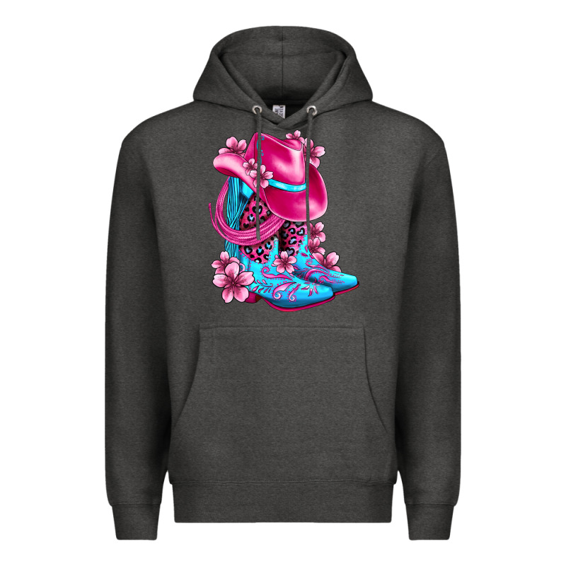 Valentine Cowboy Boots And Hat Olivia Premium Hoodie by OliviaCreatesArt | Teevron