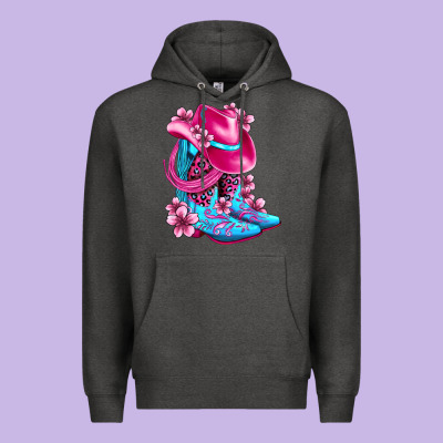 Valentine Cowboy Boots And Hat Olivia Premium Hoodie Designed By Oliviacreatesart