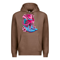 Chestnut valentine cowboy boots and hat olivia Premium Hoodie - OliviaCreatesArt