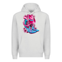 Dove Grey valentine cowboy boots and hat olivia Premium Hoodie - OliviaCreatesArt