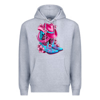 Heather Grey valentine cowboy boots and hat olivia Premium Hoodie - OliviaCreatesArt