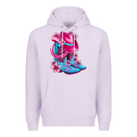 Lilac valentine cowboy boots and hat olivia Premium Hoodie - OliviaCreatesArt