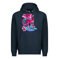 Navy valentine cowboy boots and hat olivia Premium Hoodie - OliviaCreatesArt