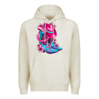 Oatmeal Heather valentine cowboy boots and hat olivia Premium Hoodie - OliviaCreatesArt