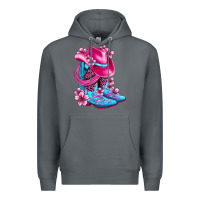Rock valentine cowboy boots and hat olivia Premium Hoodie - OliviaCreatesArt