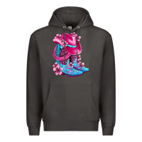 Smoke valentine cowboy boots and hat olivia Premium Hoodie - OliviaCreatesArt