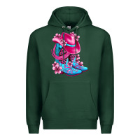 Sports Green valentine cowboy boots and hat olivia Premium Hoodie - OliviaCreatesArt