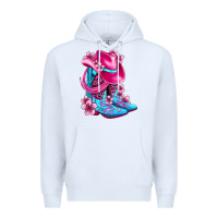 White valentine cowboy boots and hat olivia Premium Hoodie - OliviaCreatesArt