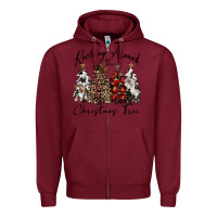 Burgundy rocking around the christmas tree Zipper Hoodie - CowGirlArtShop