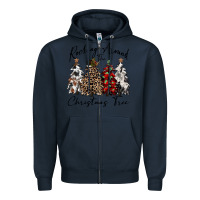 Navy rocking around the christmas tree Zipper Hoodie - CowGirlArtShop