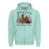Seafoam rocking around the christmas tree Zipper Hoodie - CowGirlArtShop