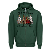Sports Green rocking around the christmas tree Zipper Hoodie - CowGirlArtShop