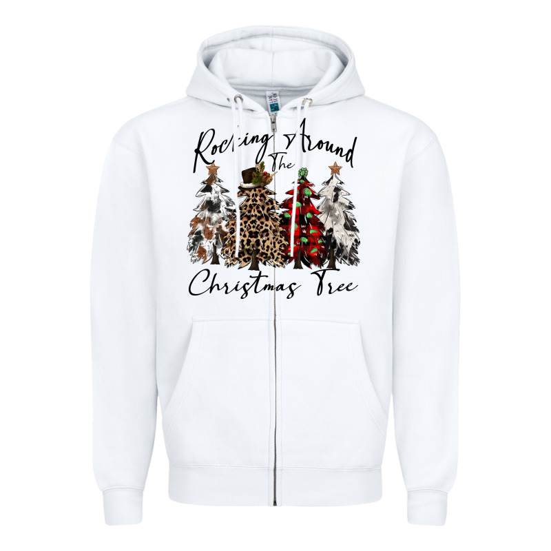 Rocking Around The Christmas Tree Zipper Hoodie by CowGirlArtShop | Teevron