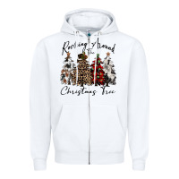 White rocking around the christmas tree Zipper Hoodie - CowGirlArtShop