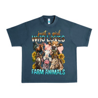 Midnight Navy Just A Girl Who Loves Farm Animals Urban Heavy Tee - BundleAndBundleShop