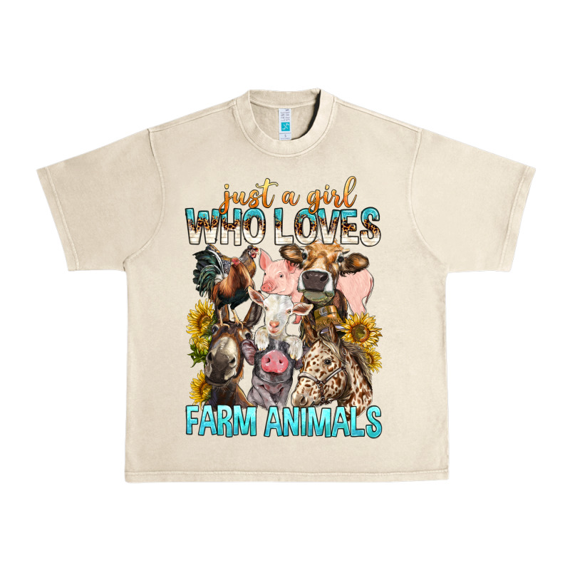 Just A Girl Who Loves Farm Animals Urban Heavy Tee by BundleAndBundleShop | Teevron