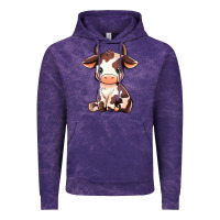 Cloud Purple Baby Brown Cow Vintage Hoodie - MaliasSmallBusiness