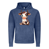 Vintage Denim Baby Brown Cow Vintage Hoodie - MaliasSmallBusiness