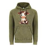Vintage Olive Baby Brown Cow Vintage Hoodie - MaliasSmallBusiness