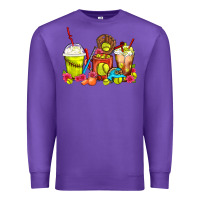 Purple Softball Coffee Cups Premium Sweatshirt - FaDigitalArtStudio