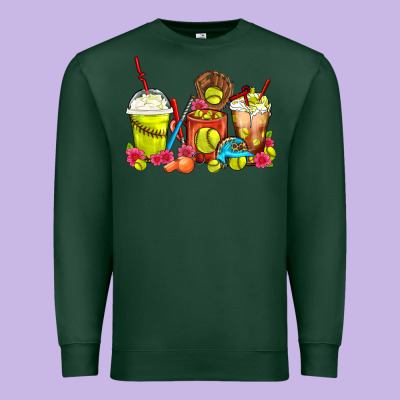 Softball Coffee Cups Premium Sweatshirt Designed By Fadigitalartstudio