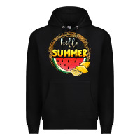 Black hello summer watermelon Premium Hoodie - JahusDesignShop