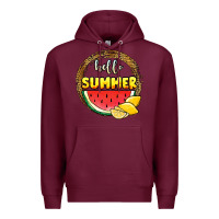 Burgundy hello summer watermelon Premium Hoodie - JahusDesignShop