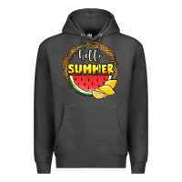 Charcoal Heather hello summer watermelon Premium Hoodie - JahusDesignShop