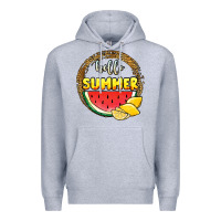 Heather Grey hello summer watermelon Premium Hoodie - JahusDesignShop