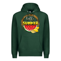 Sports Green hello summer watermelon Premium Hoodie - JahusDesignShop