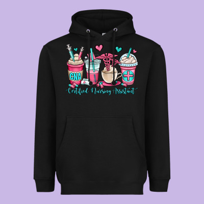 Cna Certified Nursing Assistant Coffee Cups Heavyweight Hoodie Designed By Oliviacreatesart