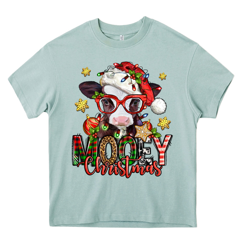 Mooey Christmas Baby Calf Heavy Core Tee by Jasminsmagicworld | Teevron